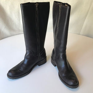 WOMEN'S BROWN DEERFIELD TALL BOOTS, SIDE-ZIP